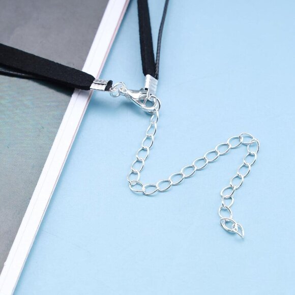 Boho Layered Leather Rope Necklace Choker Black Leather Cord Choker Neck… - Picture 6 of 7